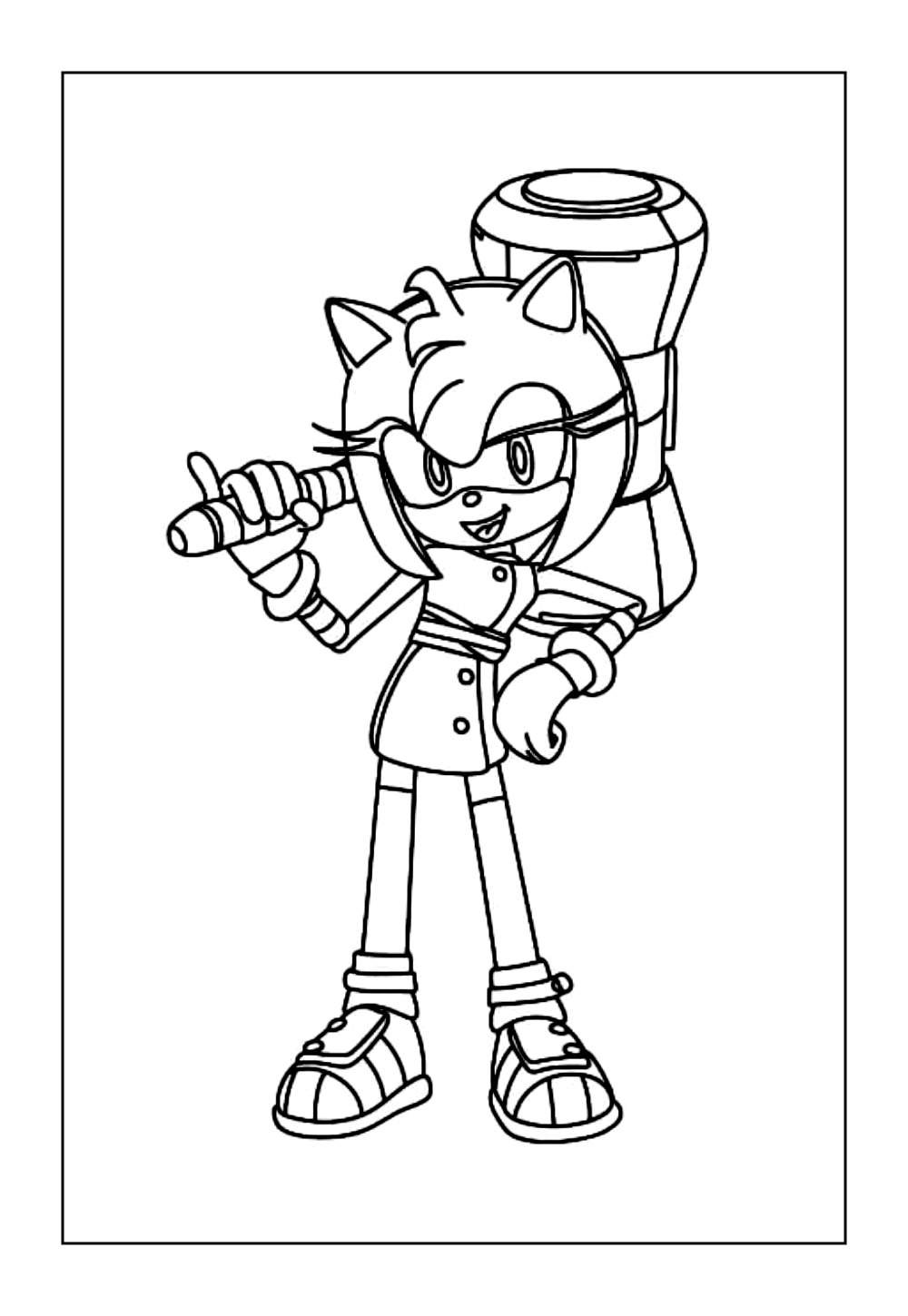 Desenho do Amy Rose para imprimir e colorir