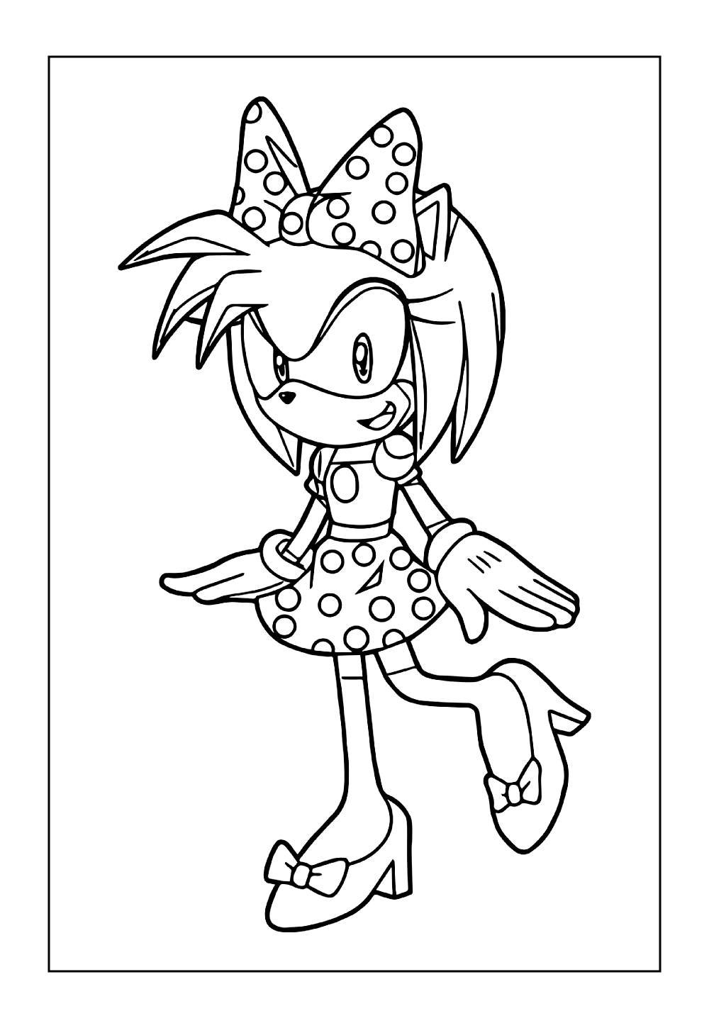 Desenho do Amy Rose para imprimir e pintar
