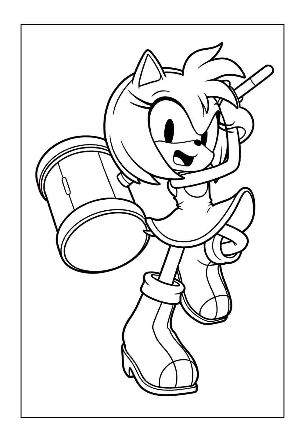 Desenho do Amy Rose para colorir e pintar