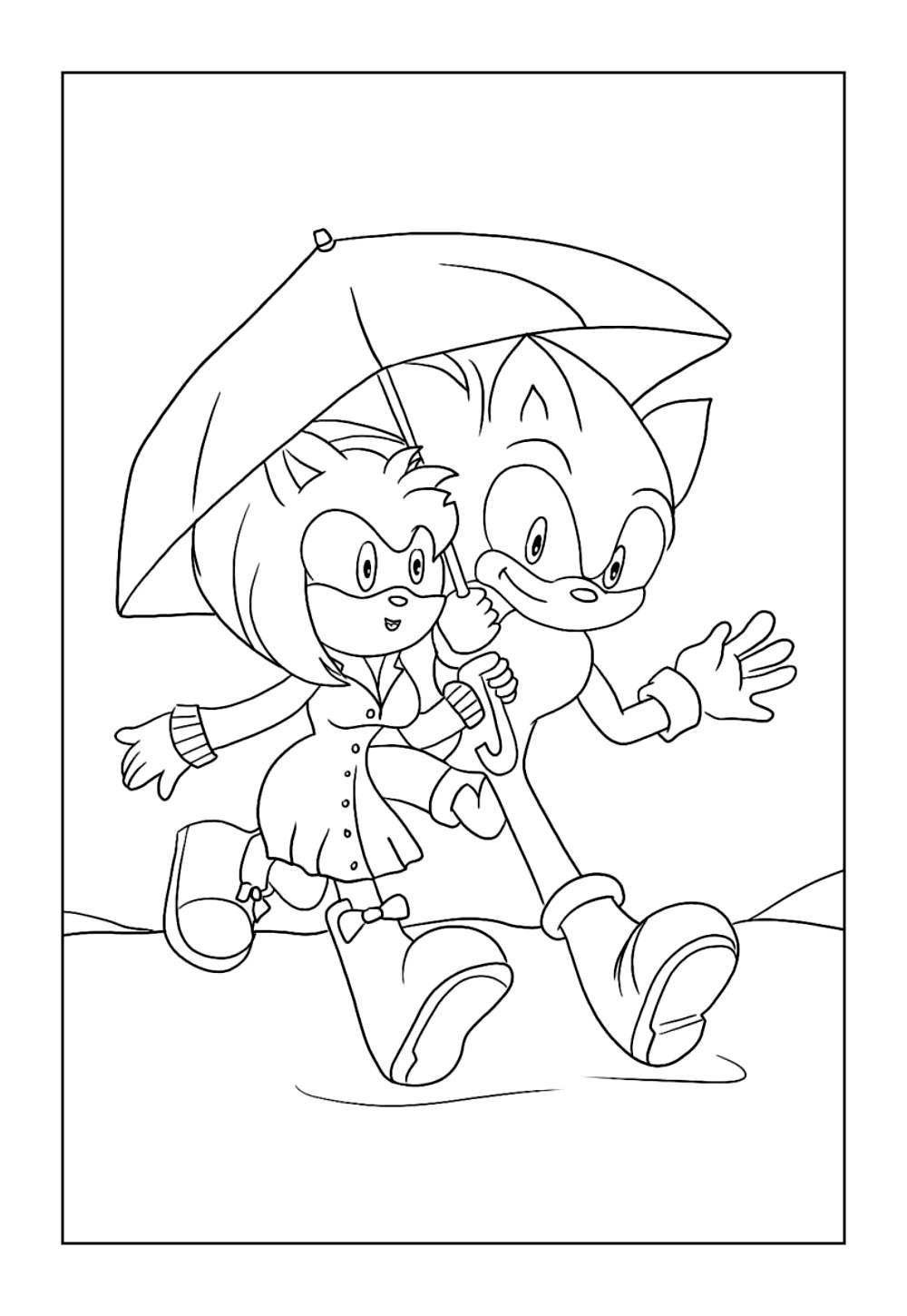 Desenho do Amy Rose para pintar