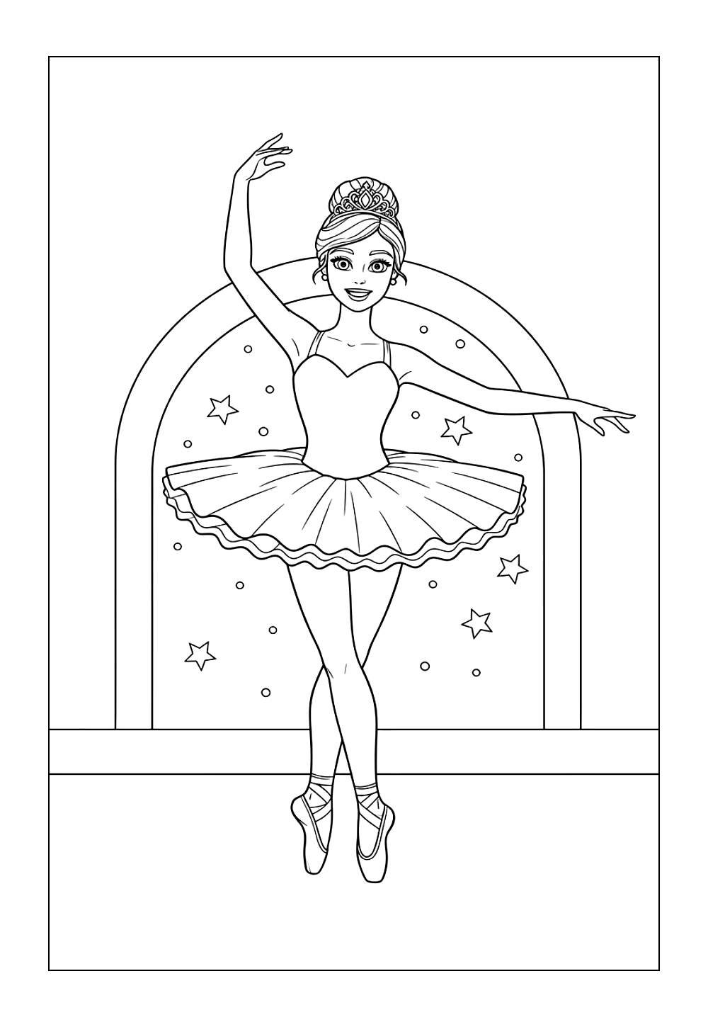 Bailarina Barbie para pintar