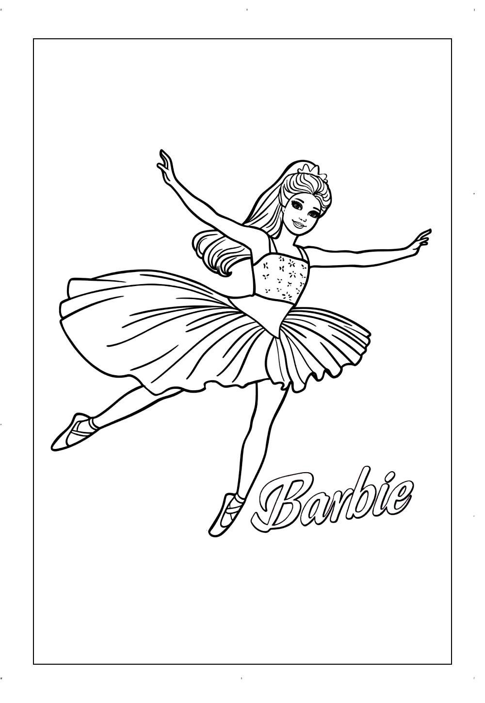 Bailarina Barbie para colorir