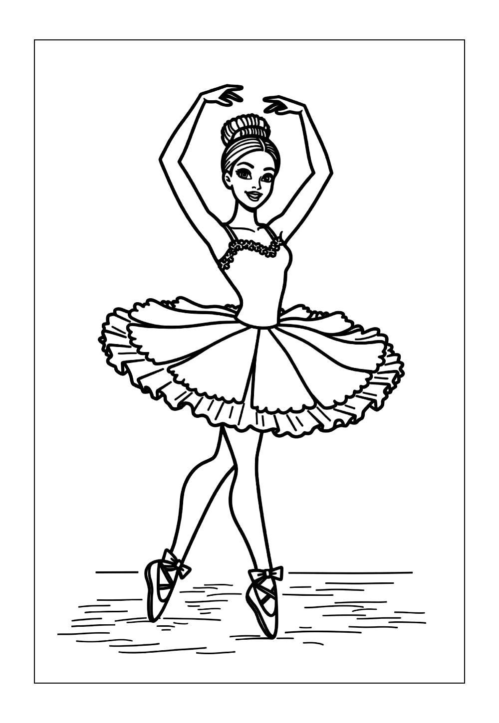 Desenho da Barbie Bailarina para colorir