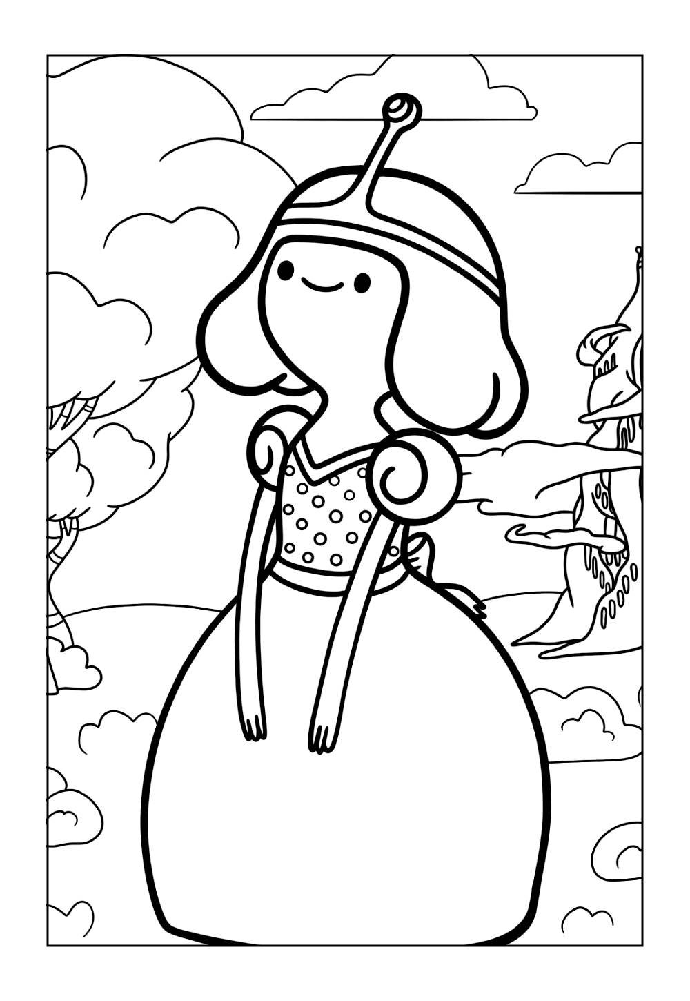 Desenho da Princesa Jujuba para pintar
