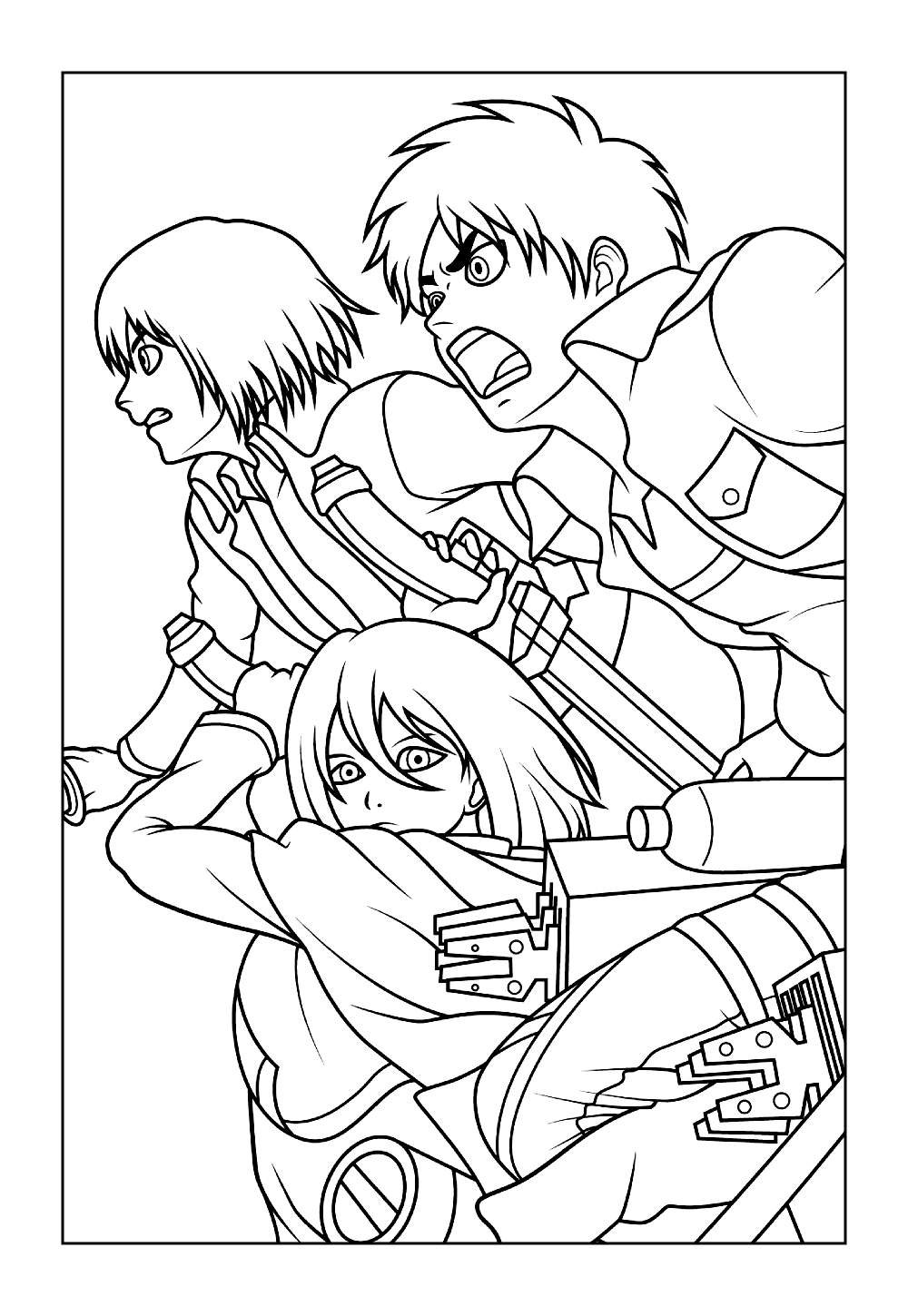 Desenho de Attack on Titan para colorir