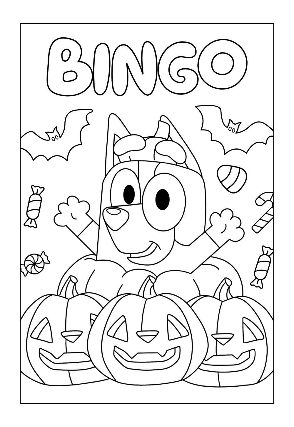 Bingo do Bluey para colorir