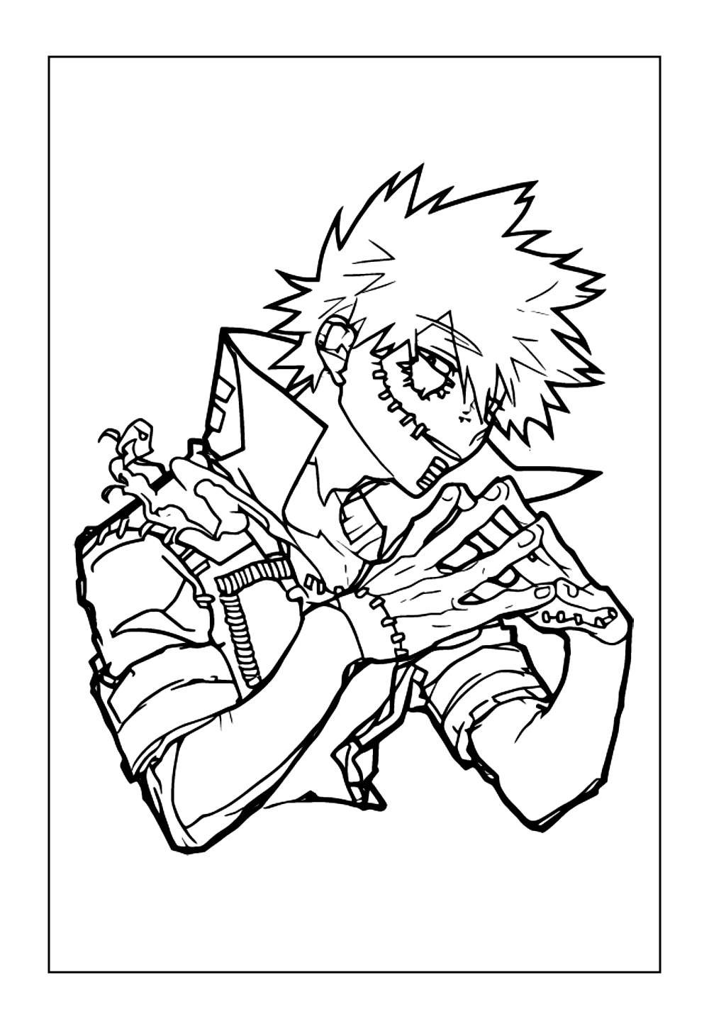 Desenho de Boku No Hero para pintar