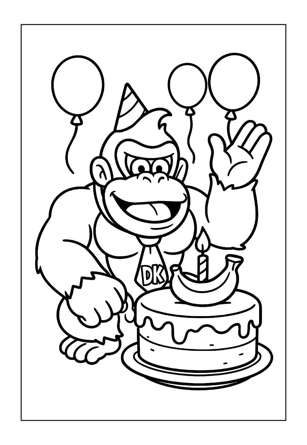 Desenhos de Donkey Kong para colorir