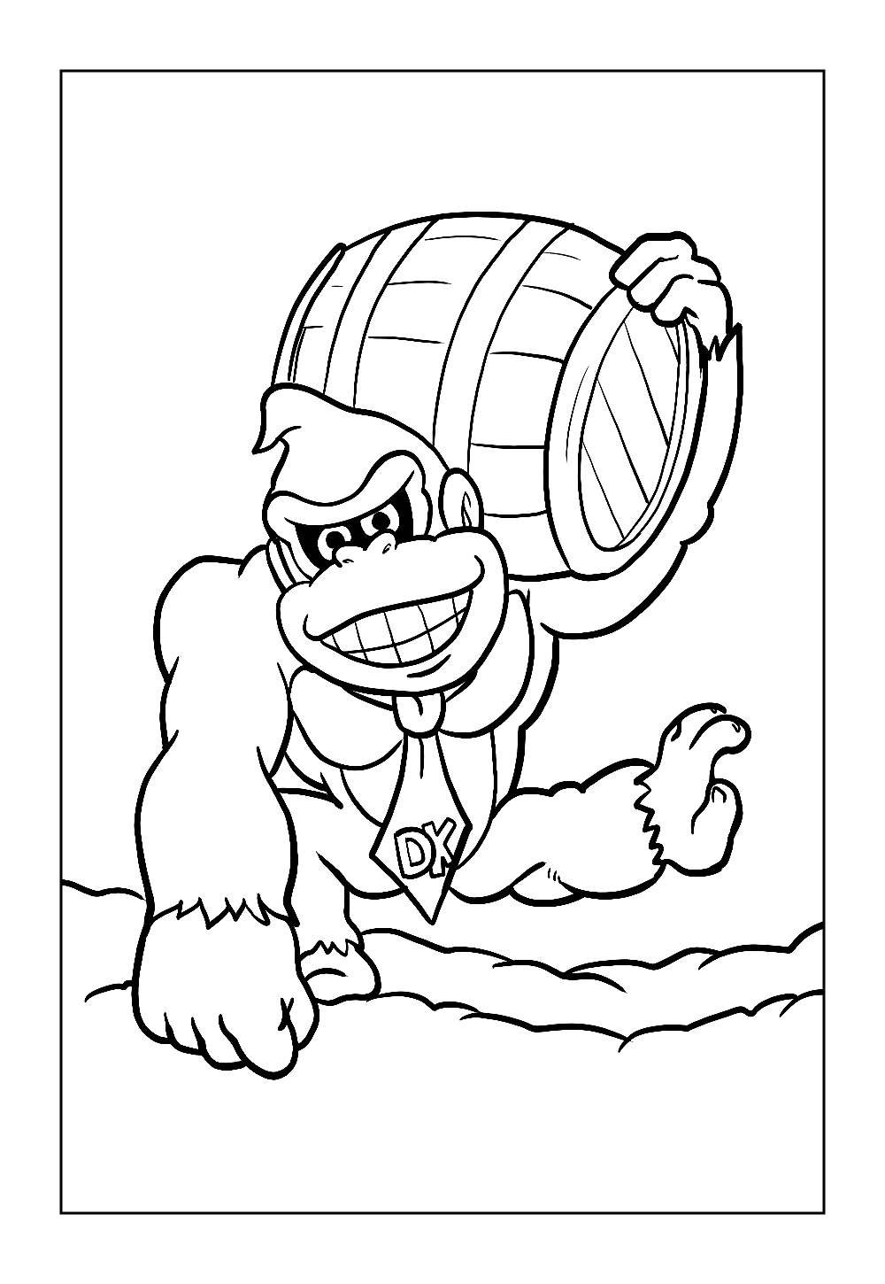 Desenho de Donkey Kong para colorir e pintar