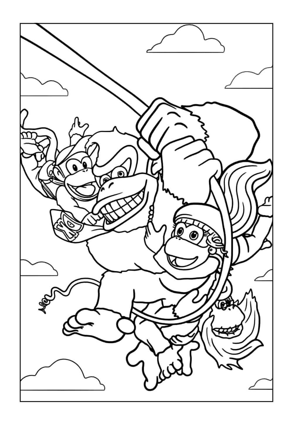 Desenho de Donkey Kong para colorir