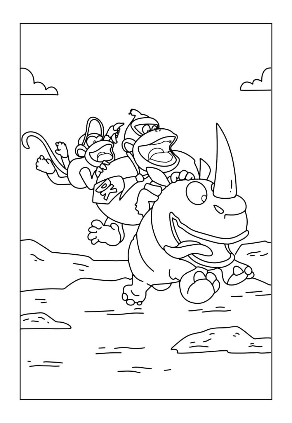 Desenho de Donkey Kong para pintar