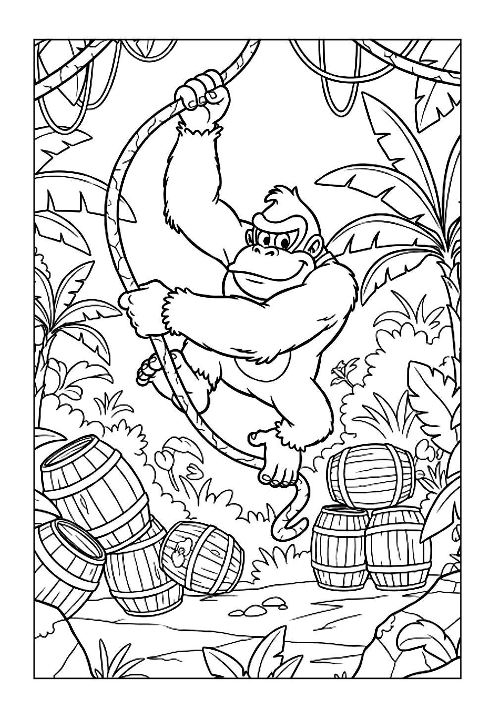 Desenho de Donkey Kong para colorir