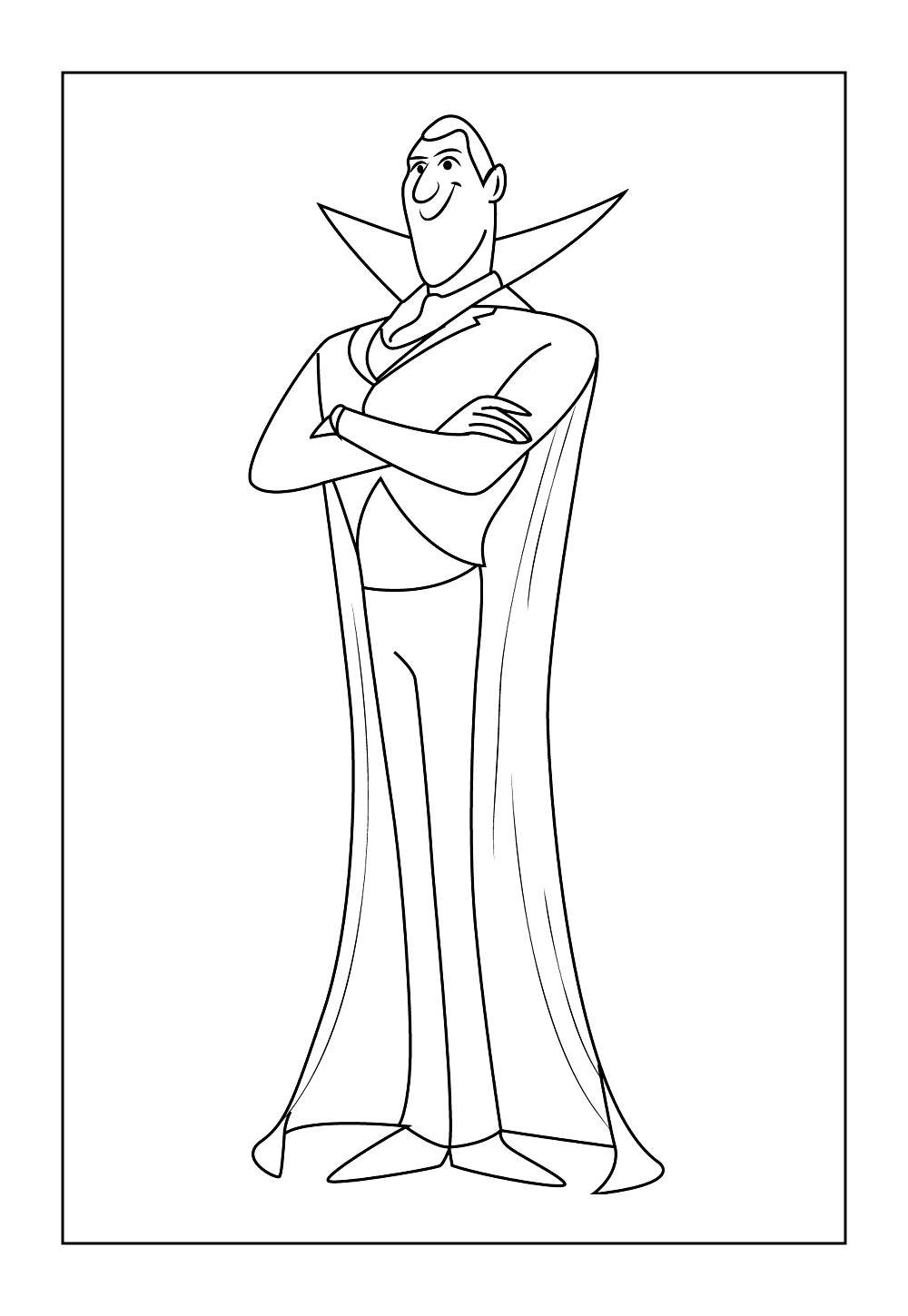 Desenho do Drácula de Hotel Transilvânia para colorir