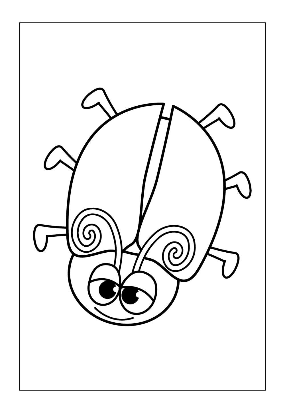 Desenho de Joaninha para pintar