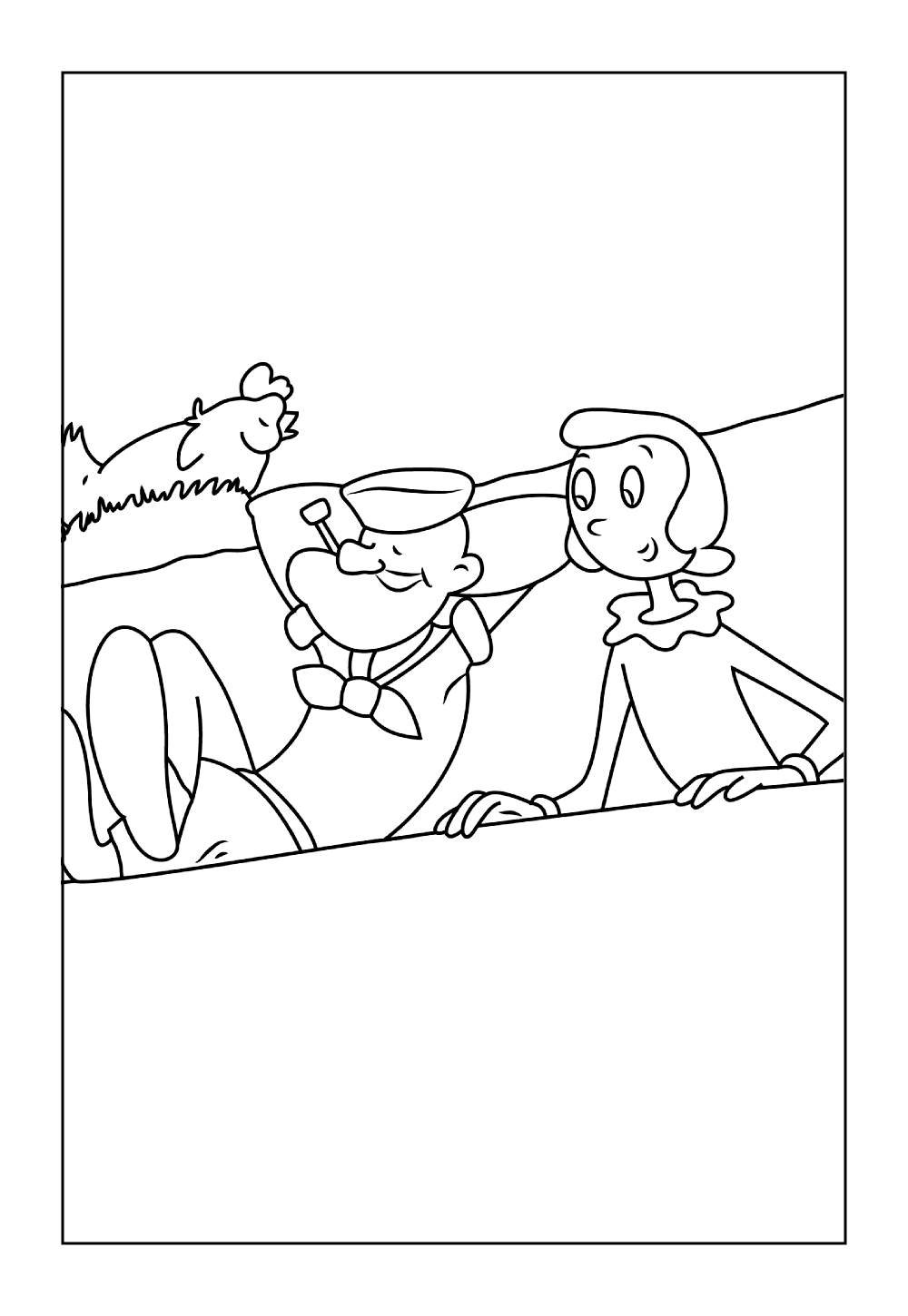 Desenho de Olívia Palito para pintar e colorir
