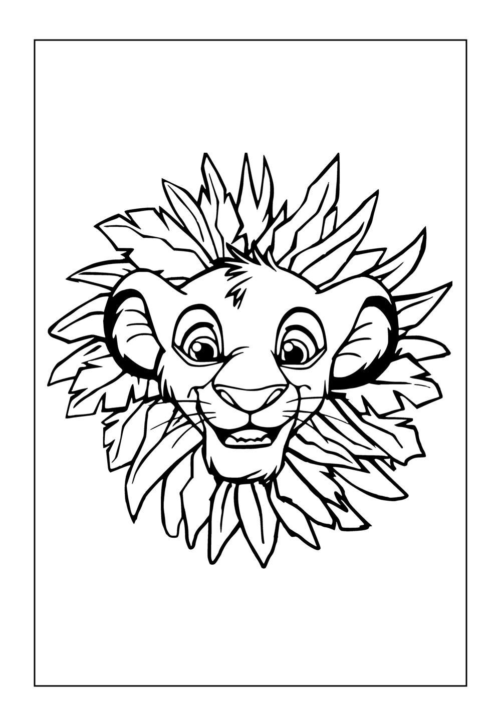 Desenho do Simba para pintar
