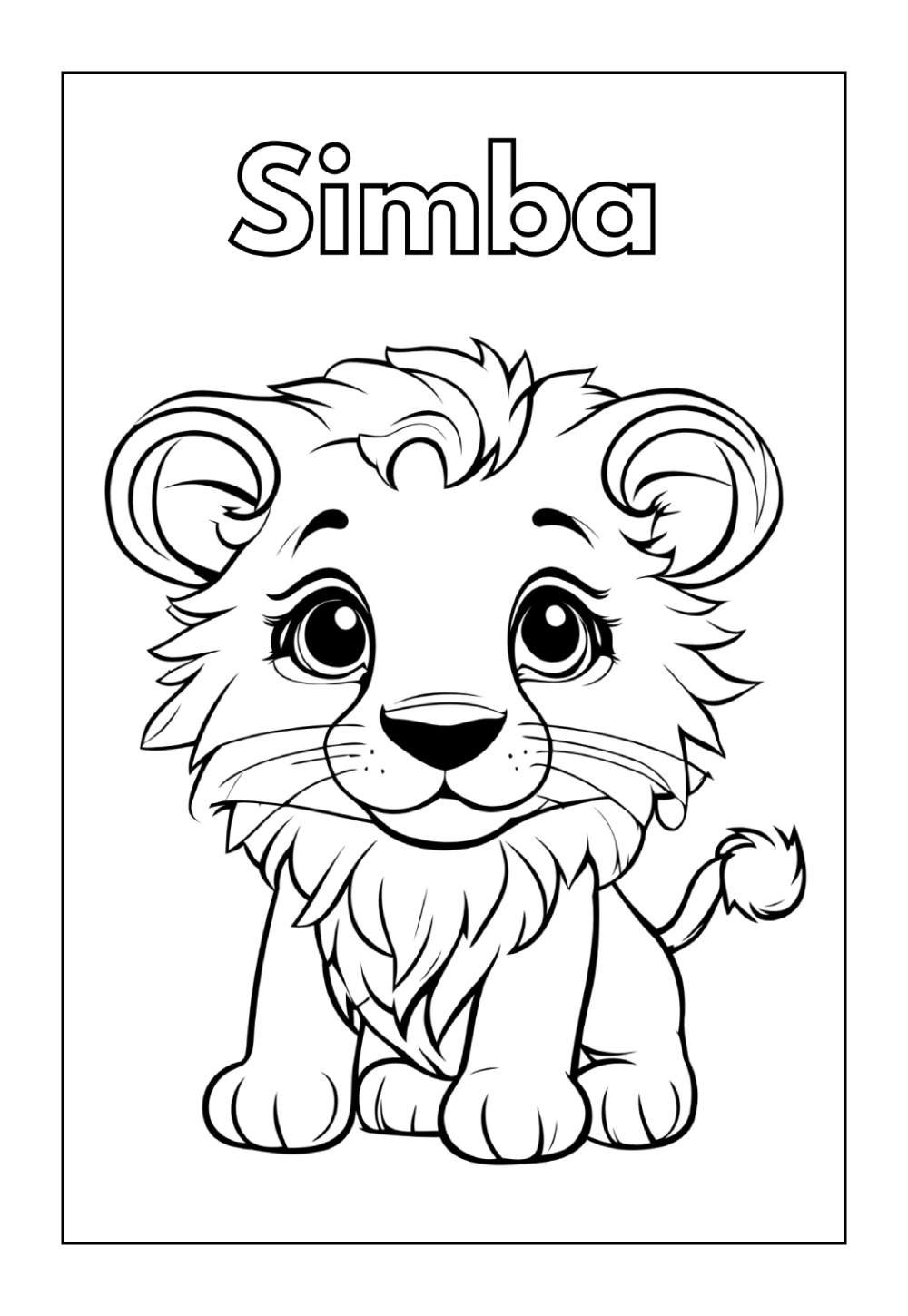 Desenho do Simba para pintar
