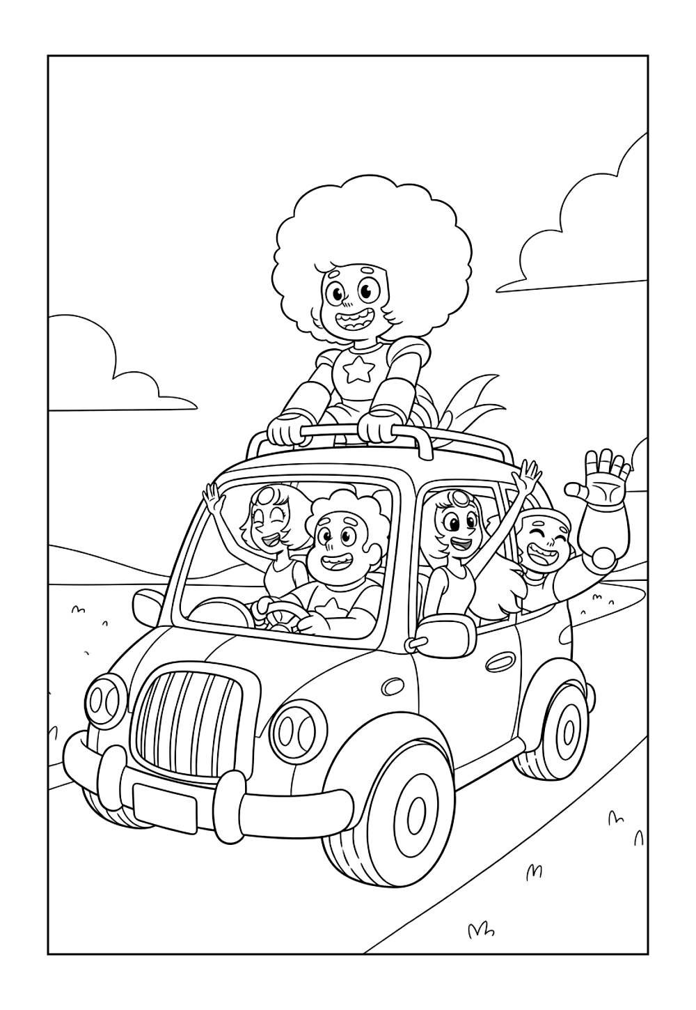Desenho de Steven Universo para pintar