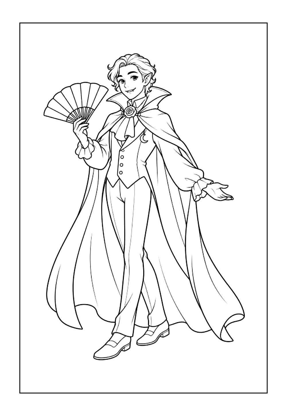 Desenho de Vampiro para imprimir e colorir