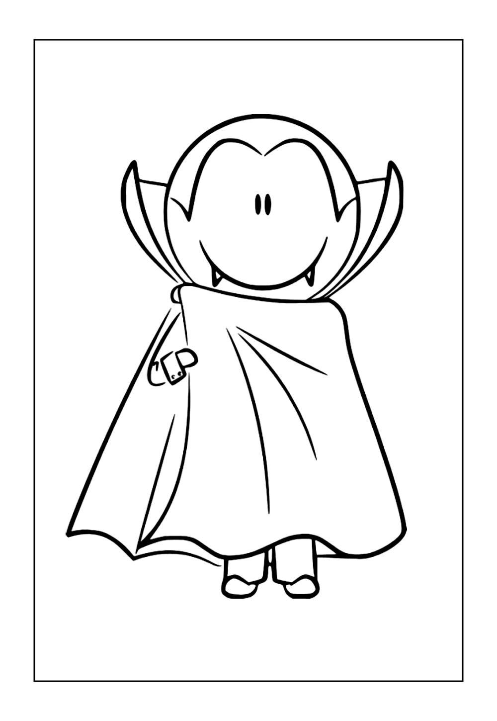 Desenho de Vampiro para pintar e colorir
