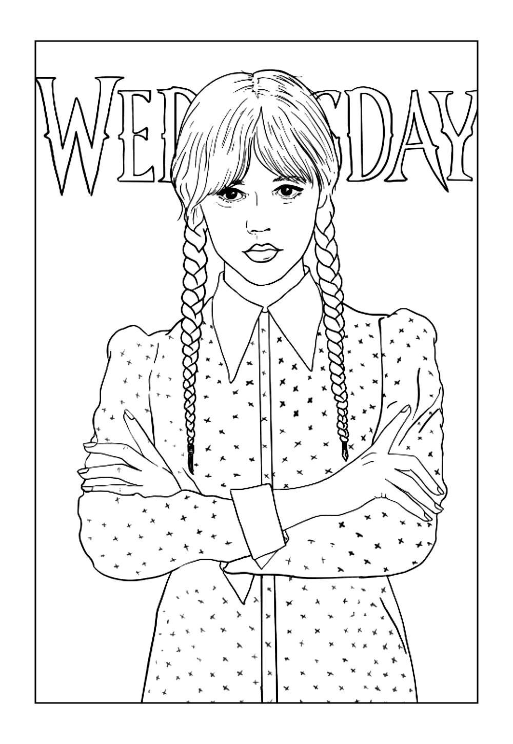 Desenho de Wandinha Adams para colorir e pintar