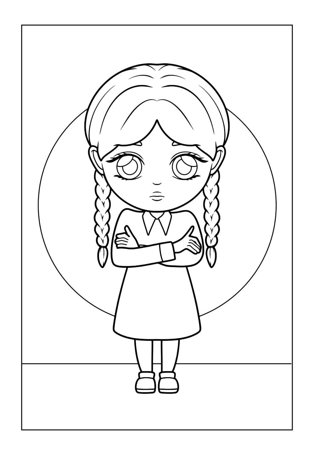 Desenho Fofo de Wandinha Adams