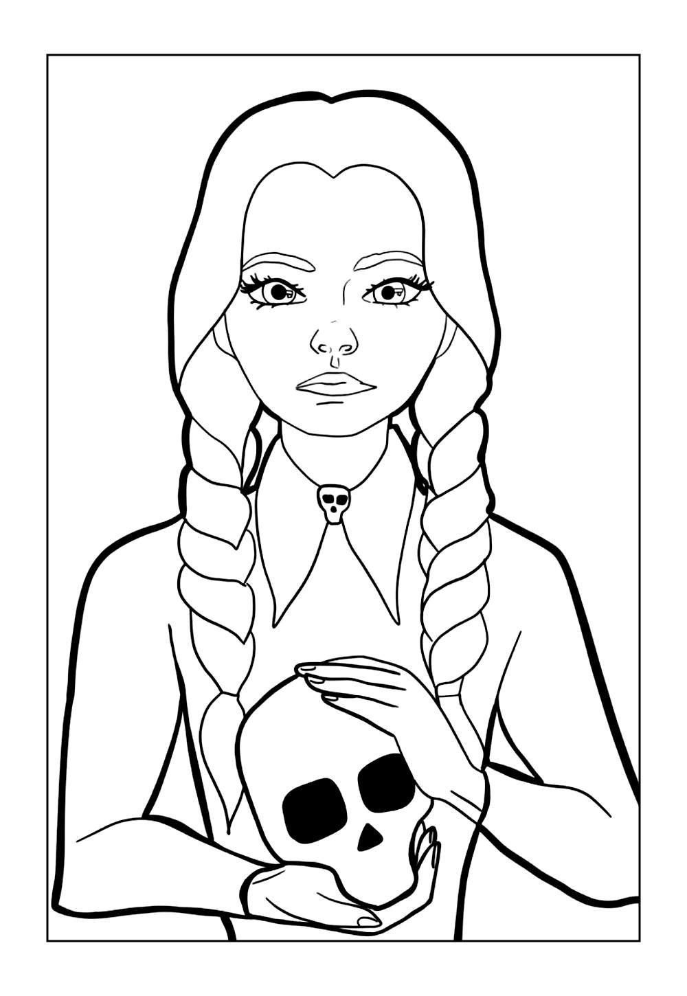 Wandinha Adams para colorir