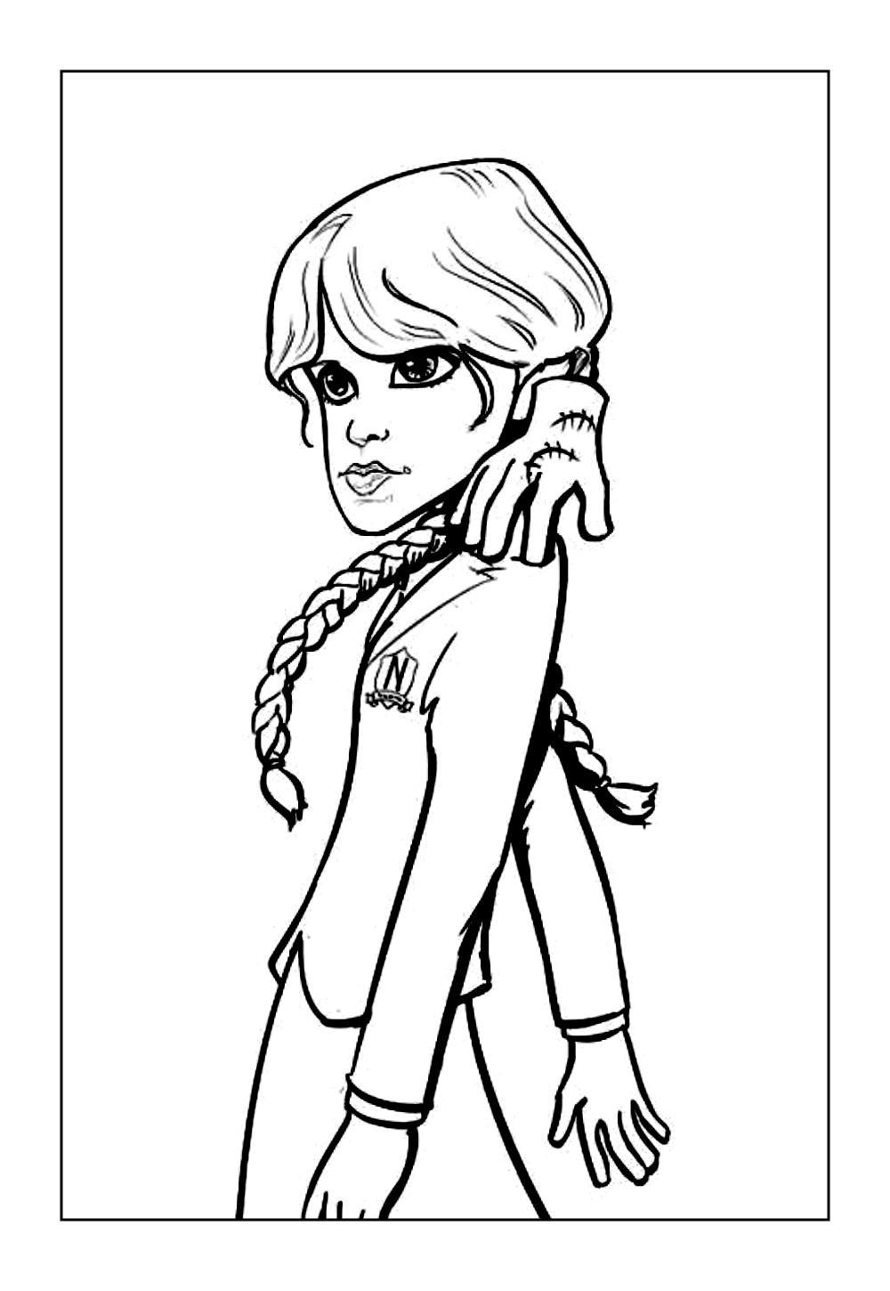 Desenho de Wandinha Adams para colorir