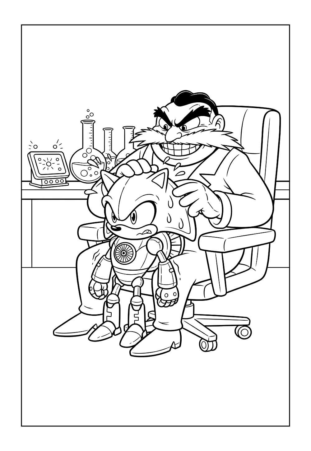 Desenho do Dr. Eggman para imprimir e colorir