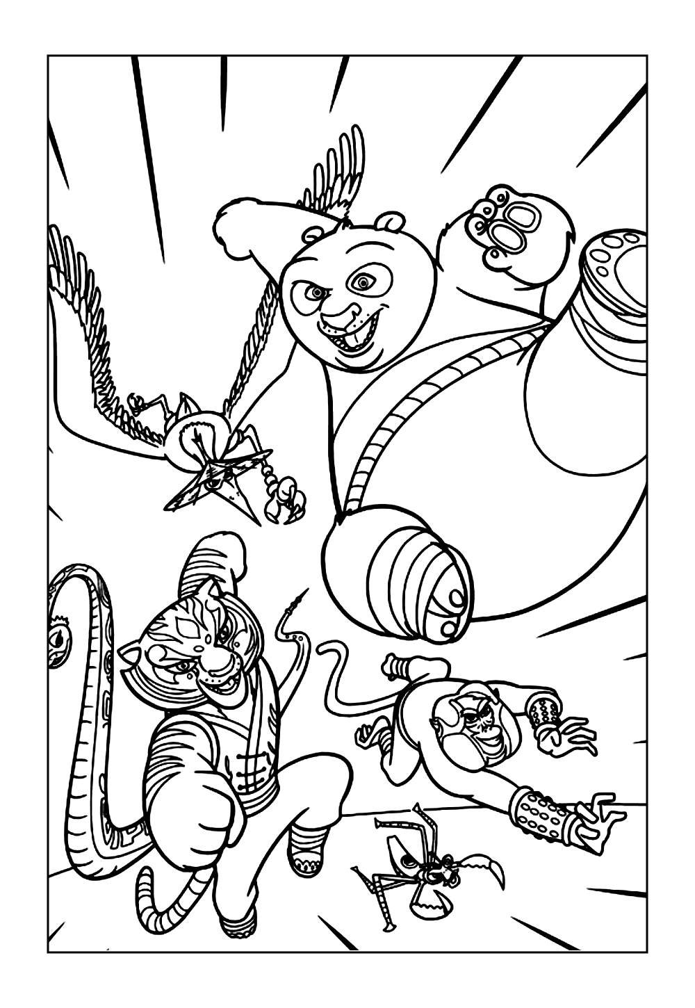 Desenho do Kung Fu Panda para colorir e imprimir