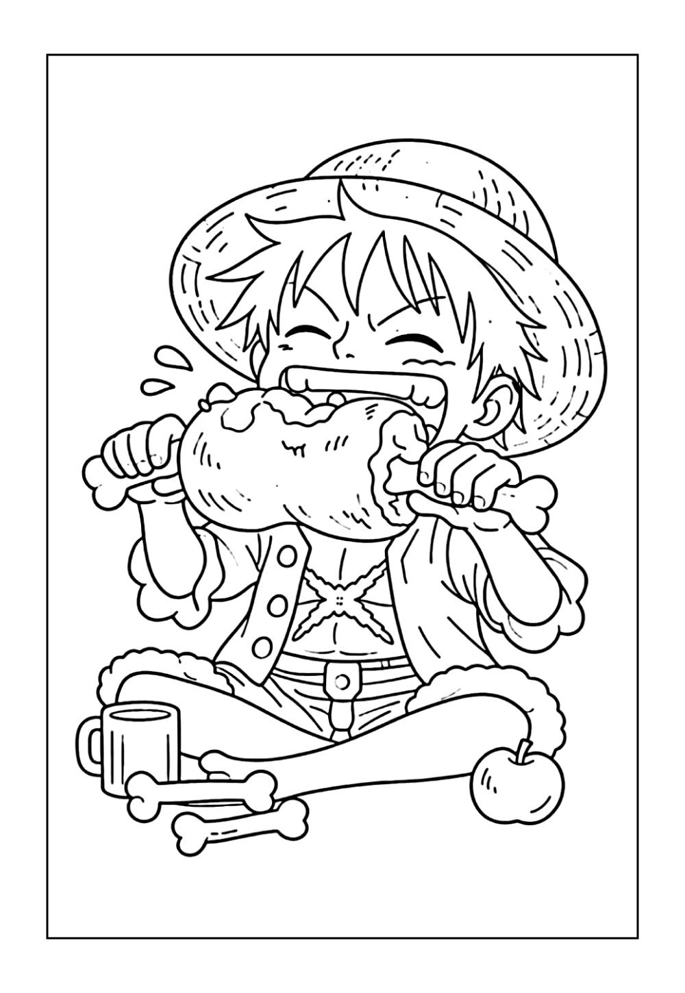 Desenhos do Luffy para colorir e pintar em casa