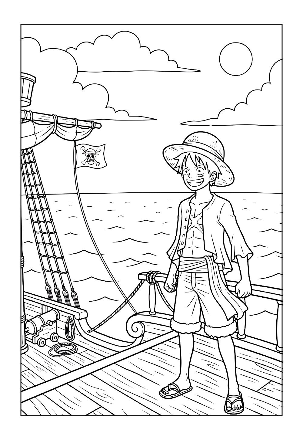 Desenho do Luffy para imprimir