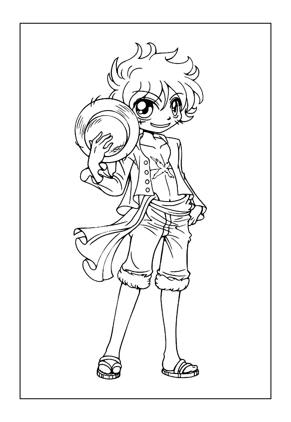 Desenho do Luffy para colorir