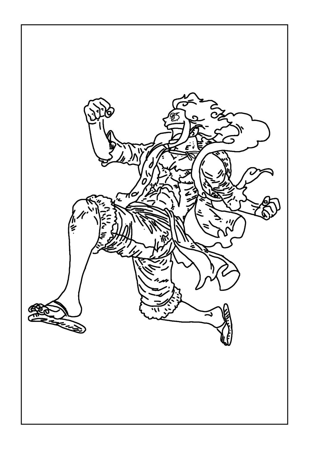 Desenho do Luffy Gear 5