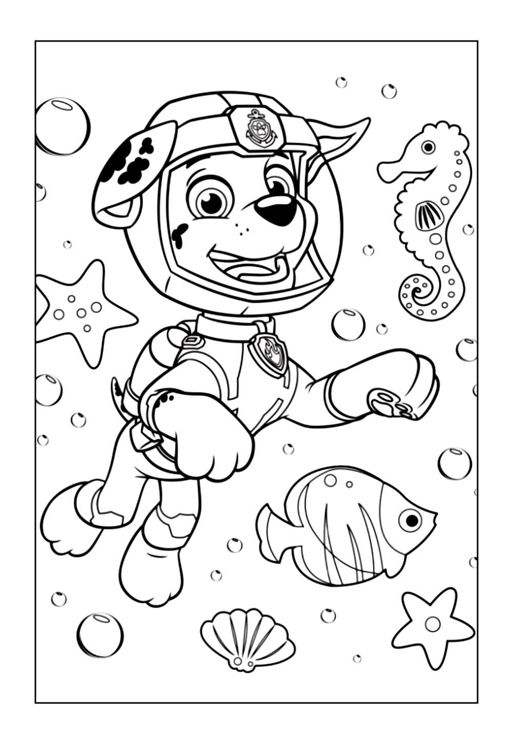 Desenho do Marshall da Patrulha Canina para colorir