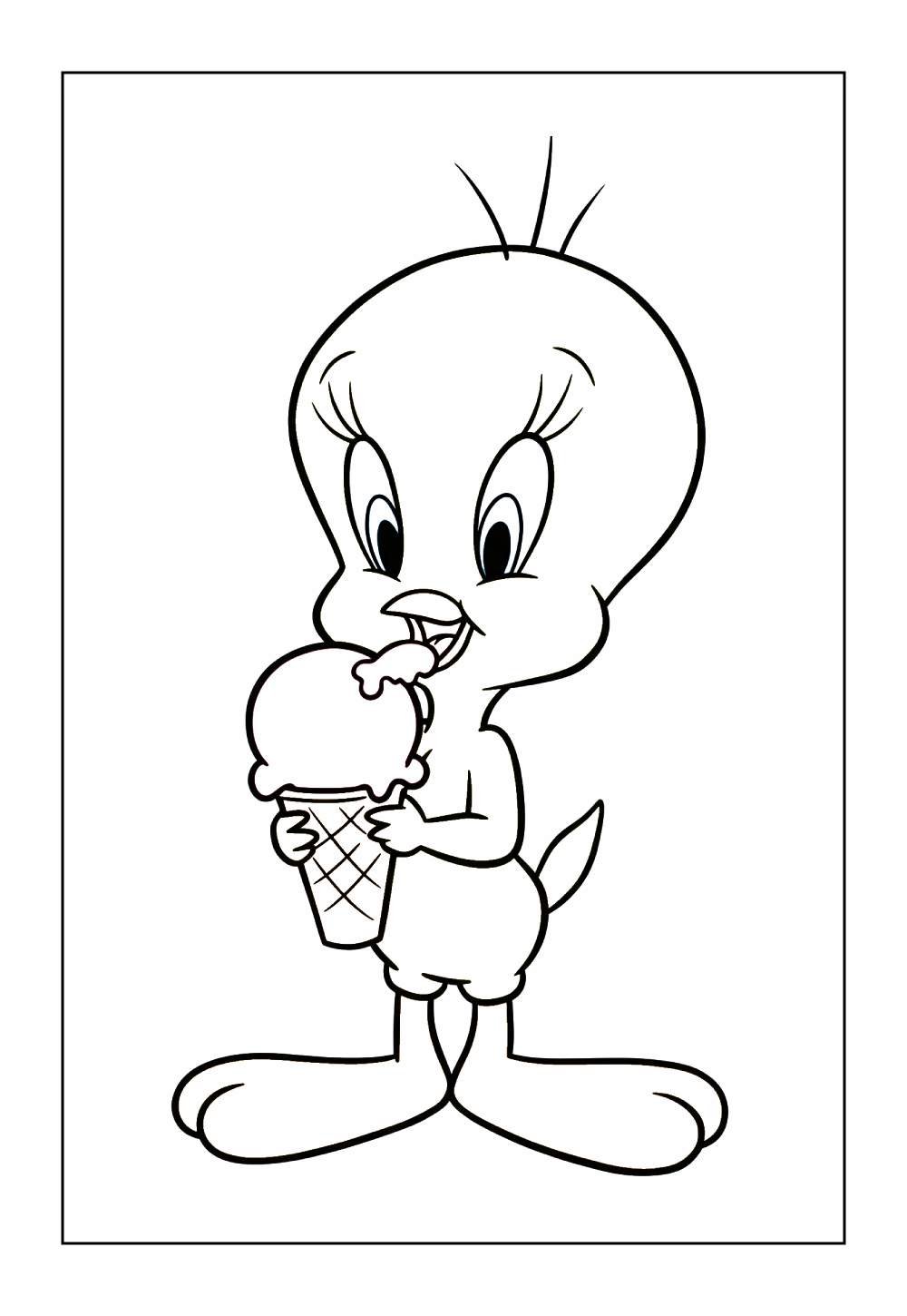 Desenho do Piu-Piu para colorir e pintar