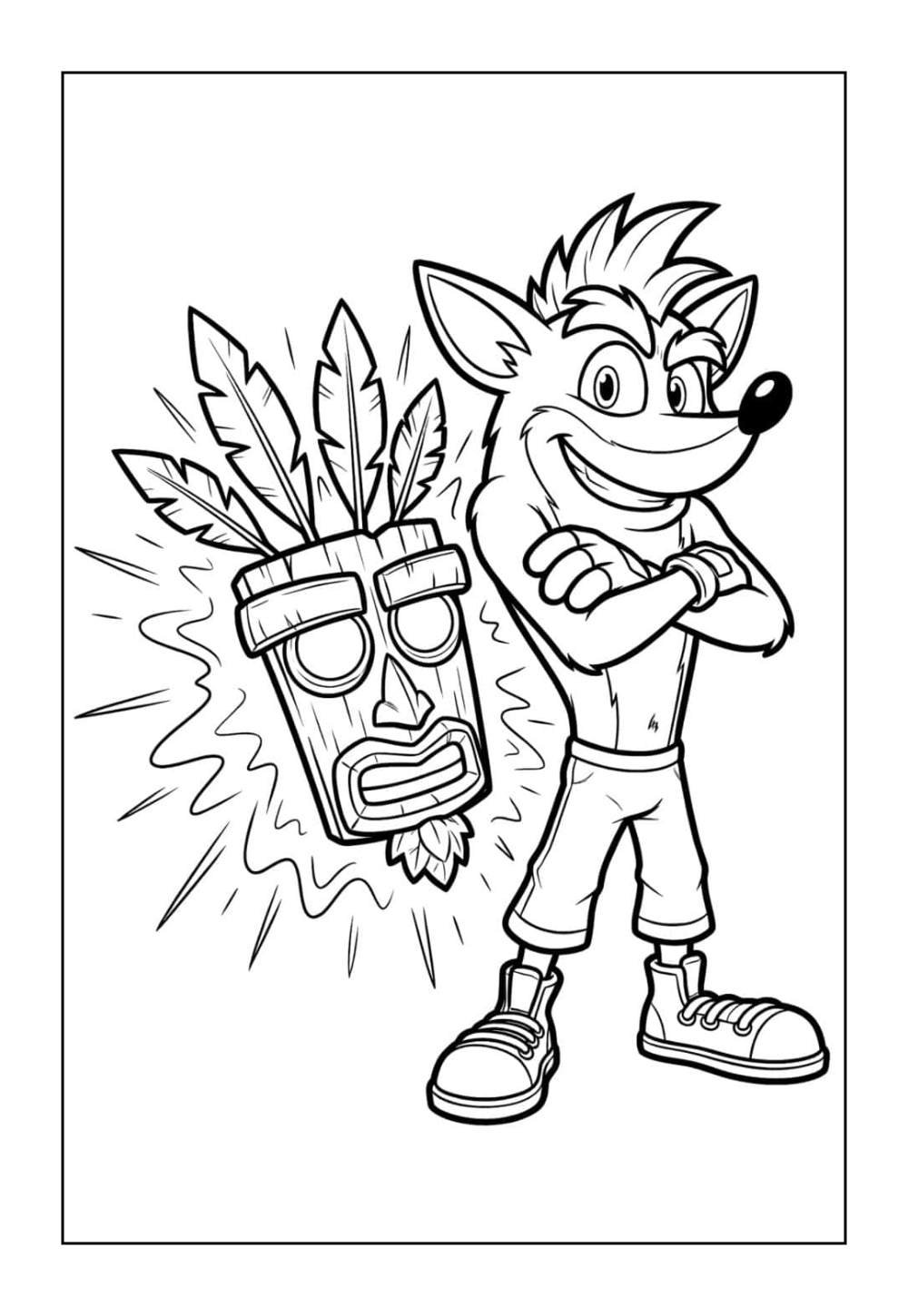 Desenho de Crash Bandicoot para colorir e pintar