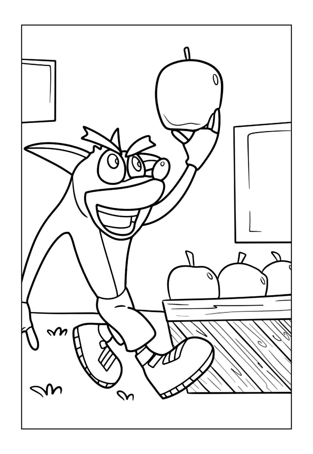 Desenho do joigo Crash Bandicoot para colorir