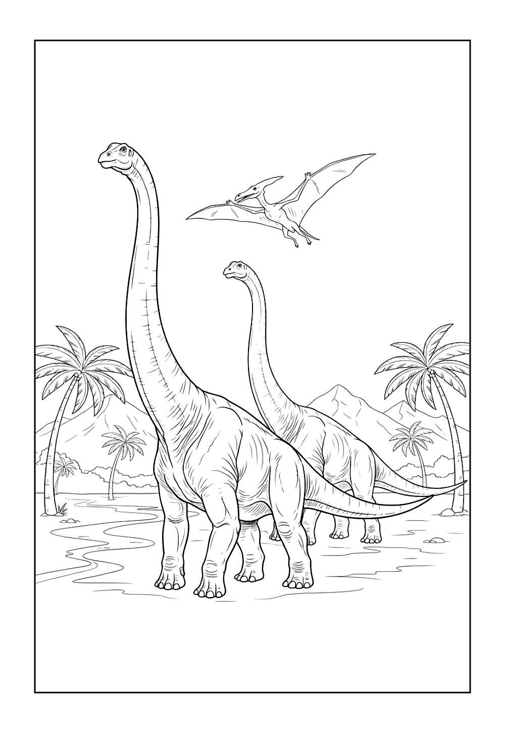 Desenho do Braquiossauro para colorir