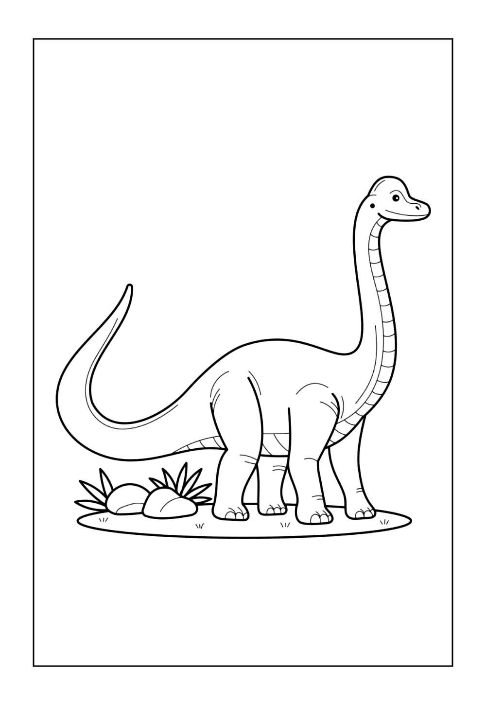 Desenho do Braquiossauro para colorir e pintar