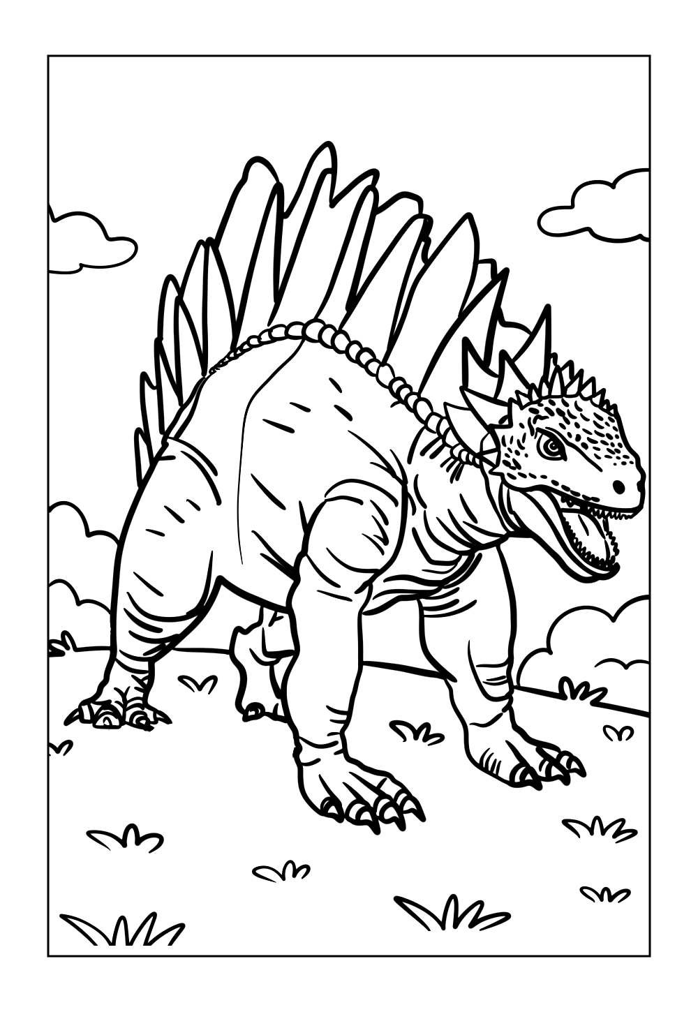 Desenho do Dinossauro Estegossauro