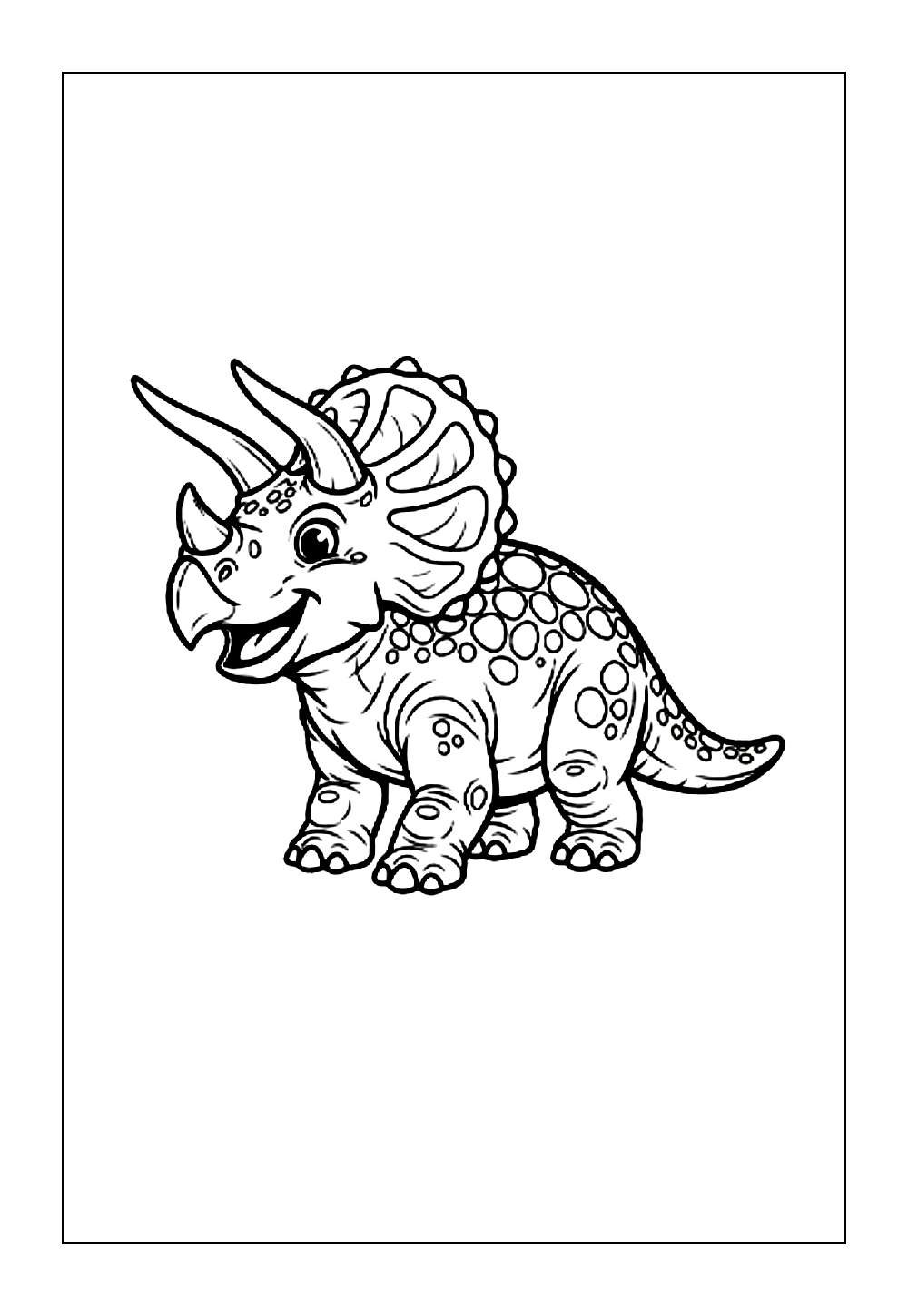 Triceratops para pintar e colorir