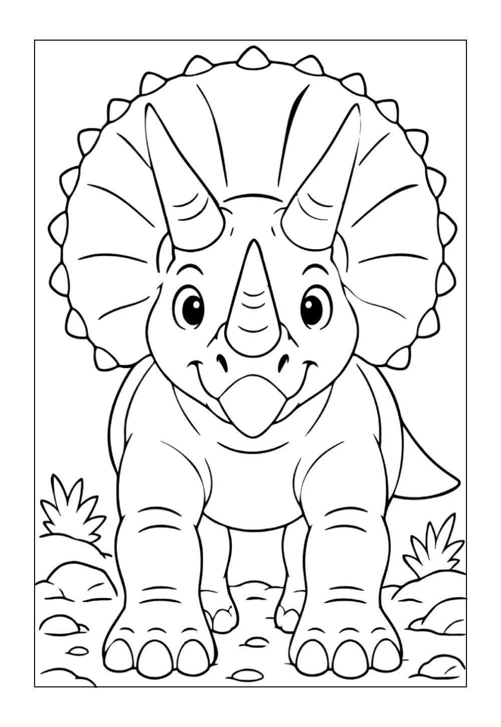 Triceratops para imprimir e colorir