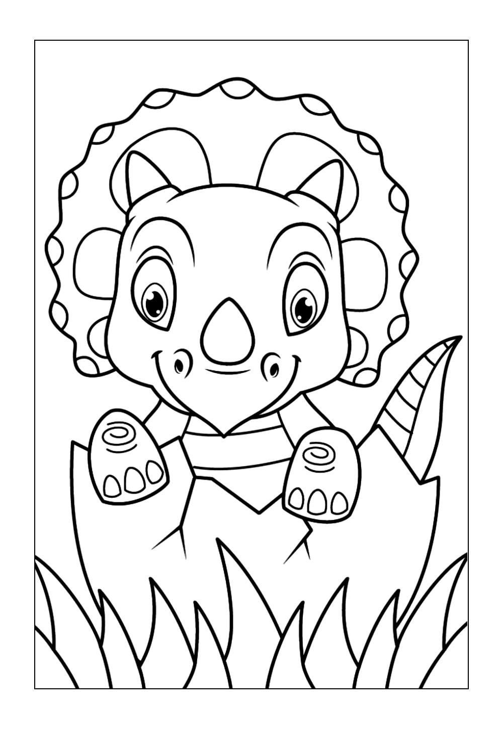 Desenho de Triceratops para pintar