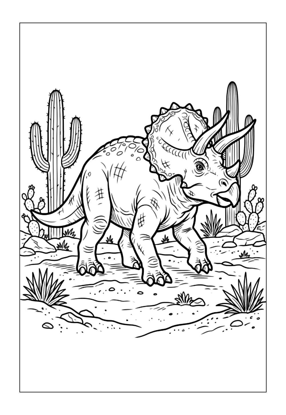 Desenho de Triceratops para colorir