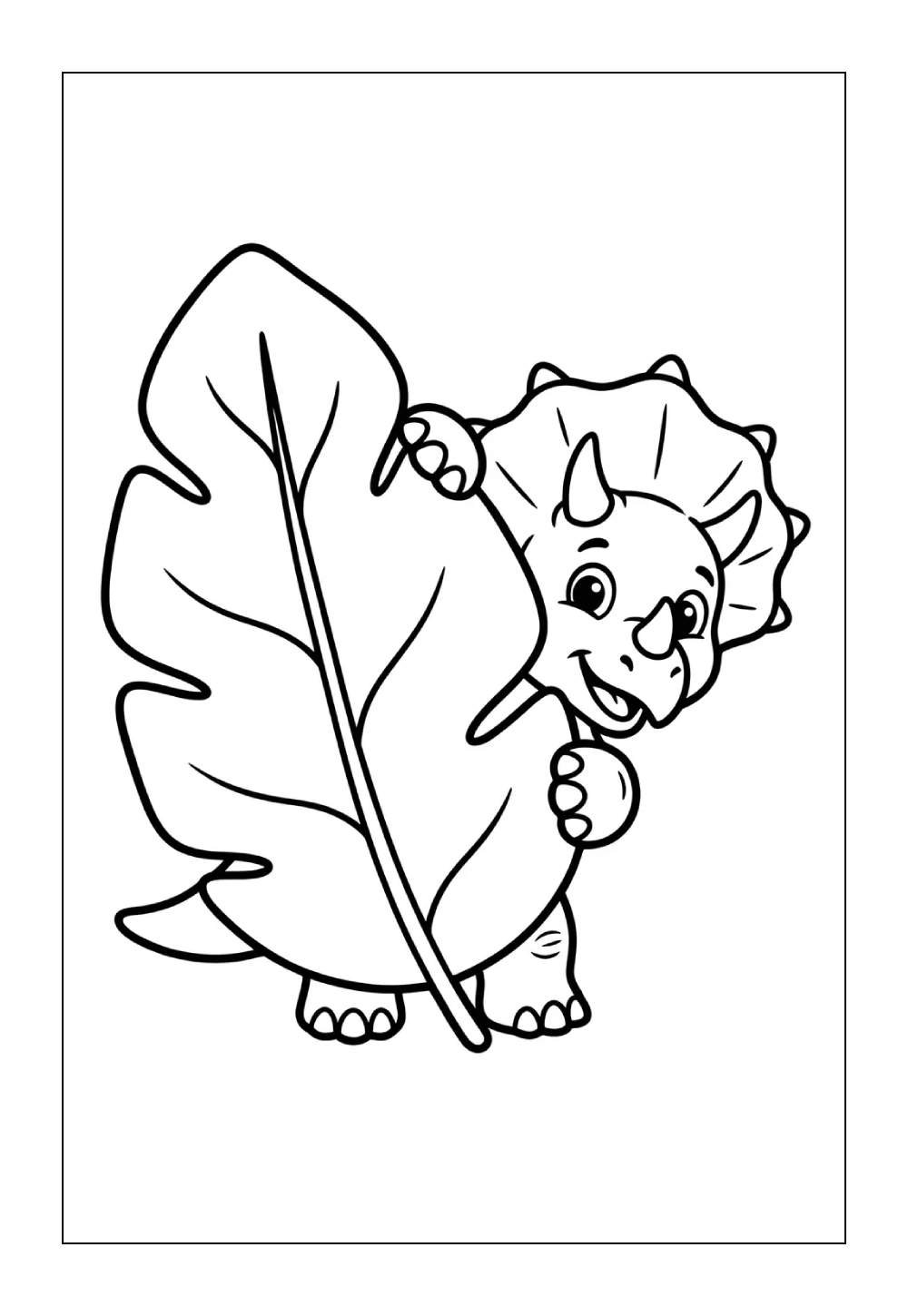 Desenho de Triceratops para pintar