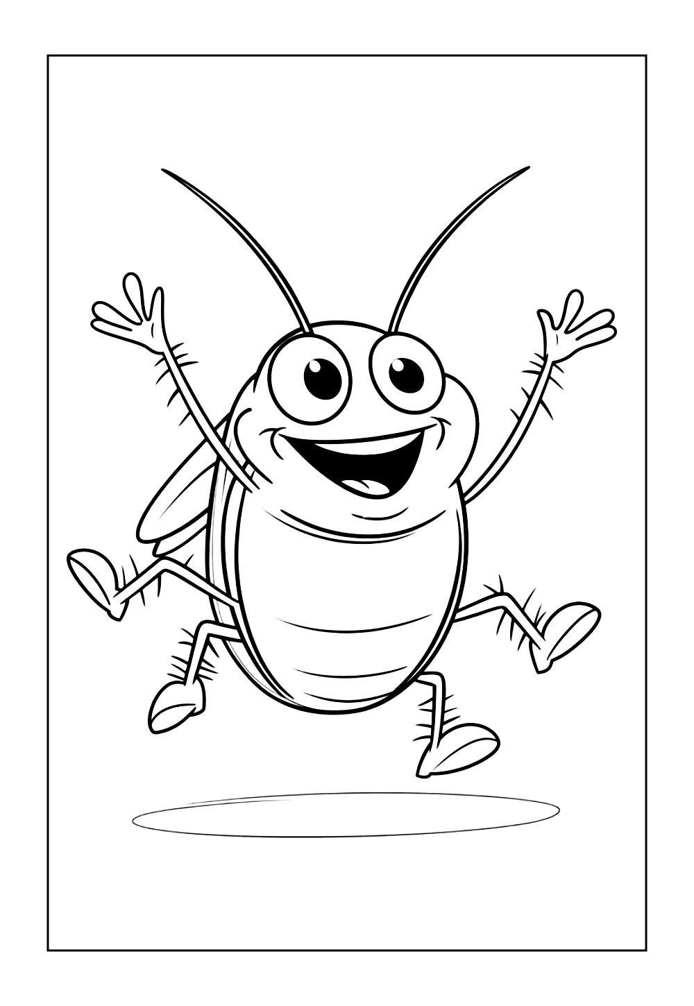 Desenho de Barata para pintar