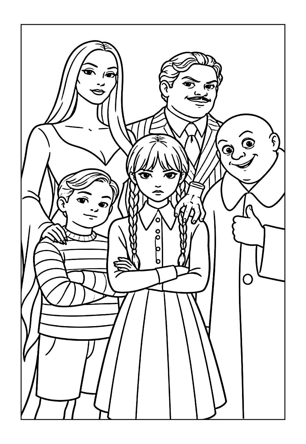 Família Addams para imprimir e colorir