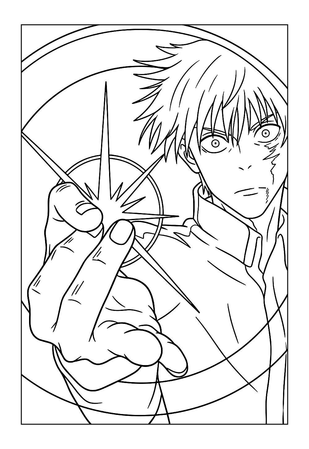 Desenho de Jujutsu Kaisen para imprimir