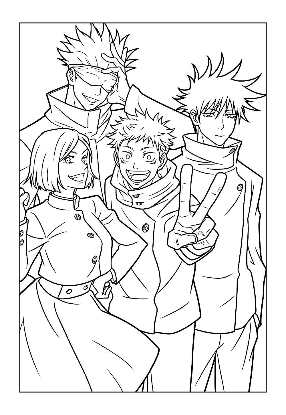Desenho do Anime Jujutsu Kaisen para colorir
